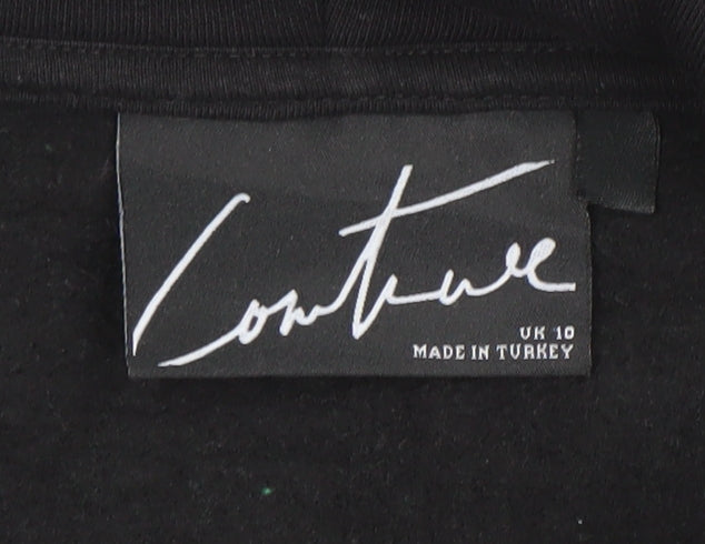 Womens UK Size 10 The Couture Club Black Pullover Hoodie
