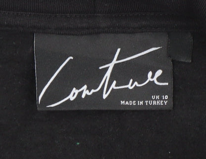 Womens UK Size 10 The Couture Club Black Pullover Hoodie