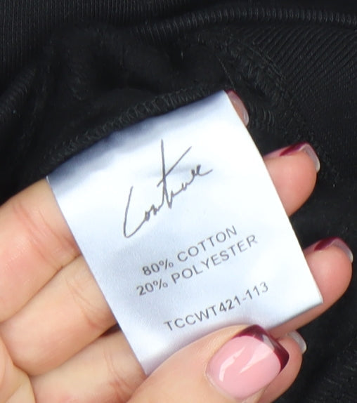 Womens UK Size 10 The Couture Club Black Pullover Hoodie