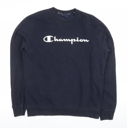 Mens UK Size L Champion Blue Pullover Sweatshirt