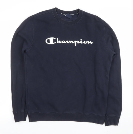 Mens UK Size L Champion Blue Pullover Sweatshirt