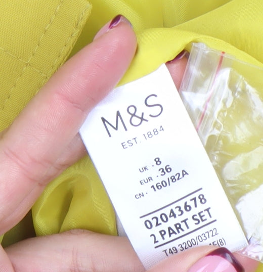 Womens UK Size 8 Marks and Spencer Yellow Trench Coat