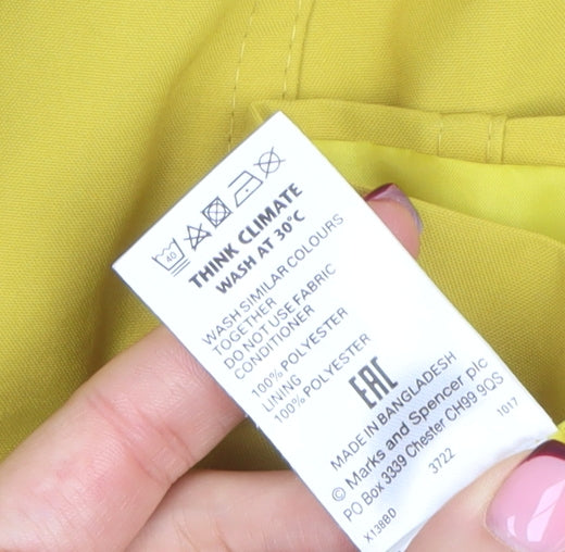 Womens UK Size 8 Marks and Spencer Yellow Trench Coat