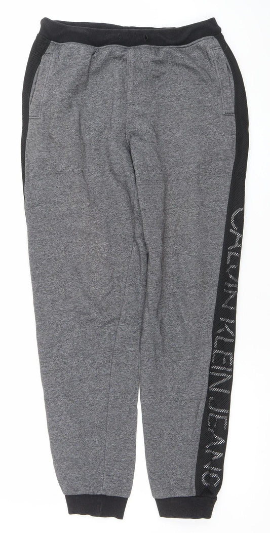 Womens UK Size L Calvin Klein Jeans Regular Fit Jogger Grey Trousers