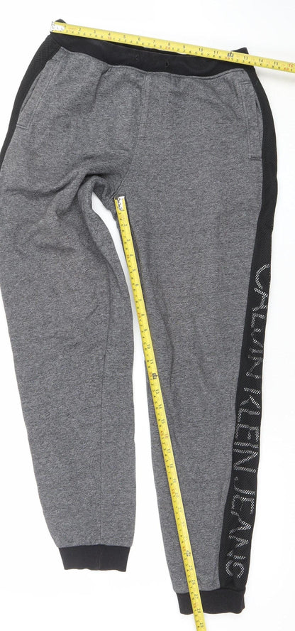 Womens UK Size L Calvin Klein Jeans Regular Fit Jogger Grey Trousers