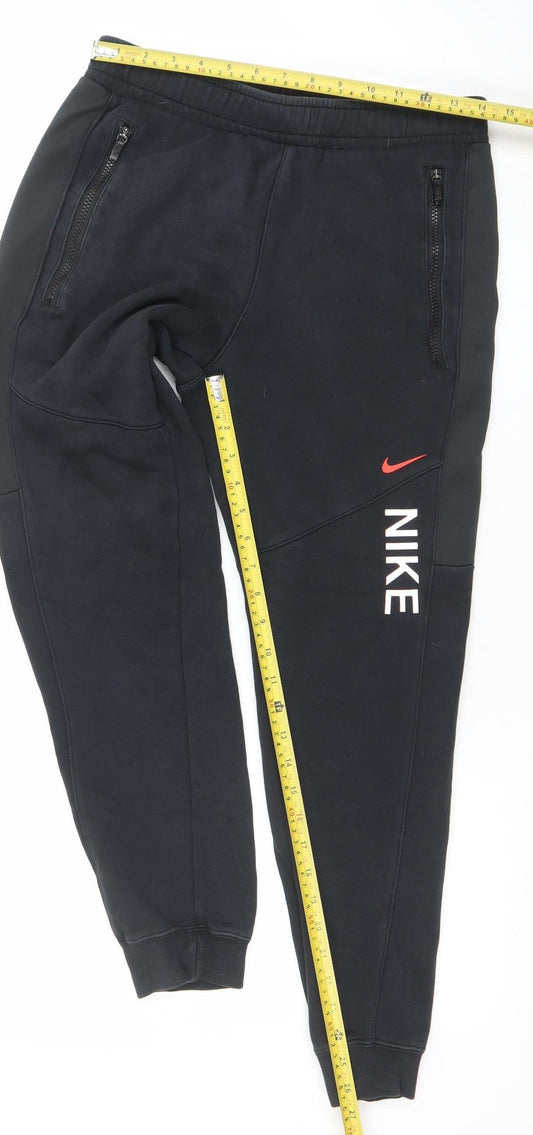 Mens UK Size S Nike Regular Fit Jogger Black Trousers