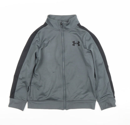 Boys UK Size S Under armour Grey Full Zip Hoodie