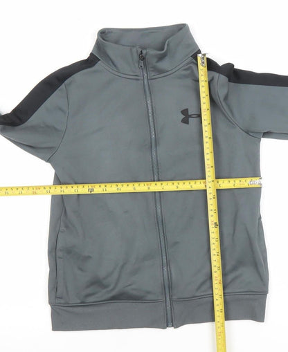 Boys UK Size S Under armour Grey Full Zip Hoodie