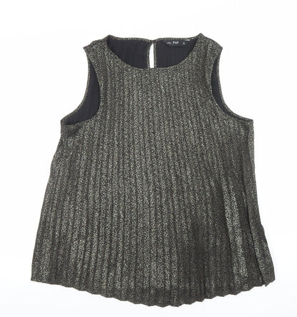 Womens UK Size 10 F&F Black Tunic Blouse