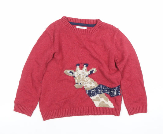 Girls UK Size 5-6 Years FatFace Red Pullover Jumper