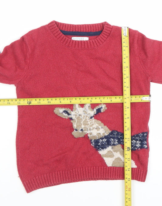 Girls UK Size 5-6 Years FatFace Red Pullover Jumper