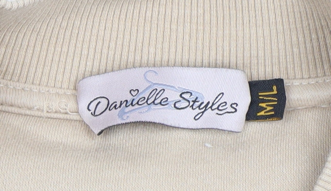 Womens UK Size M/L Danielle Styles Beige Full Zip Sweatshirt