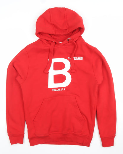 Womens UK Size S Awdis Red Pullover Hoodie