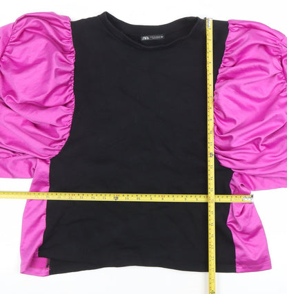 Womens UK Size M Zara Multicoloured Basic T-Shirt
