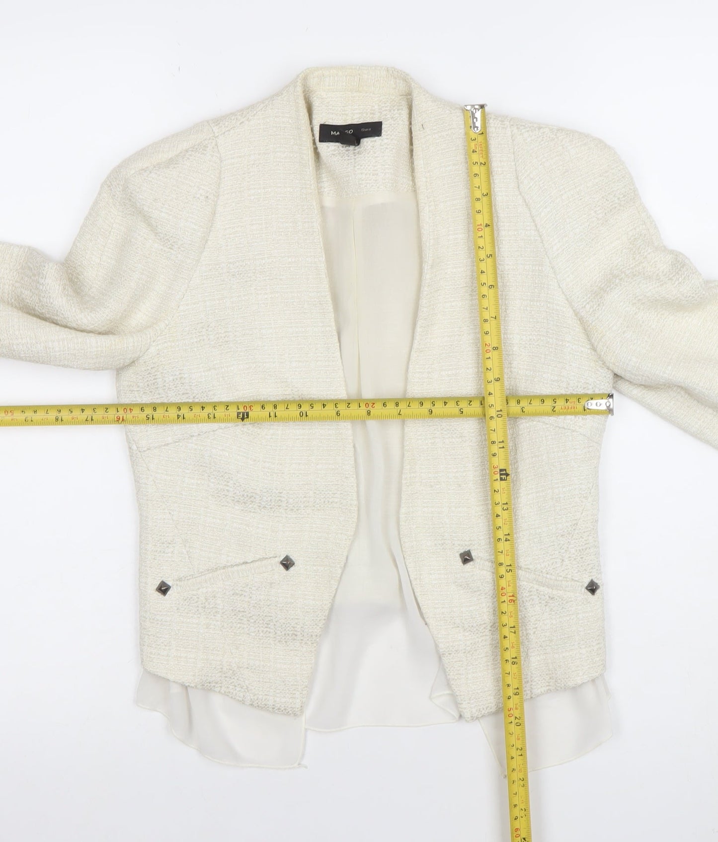 Womens UK Size S Mango Regular Ivory Blazer