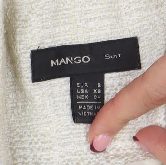 Womens UK Size S Mango Regular Ivory Blazer