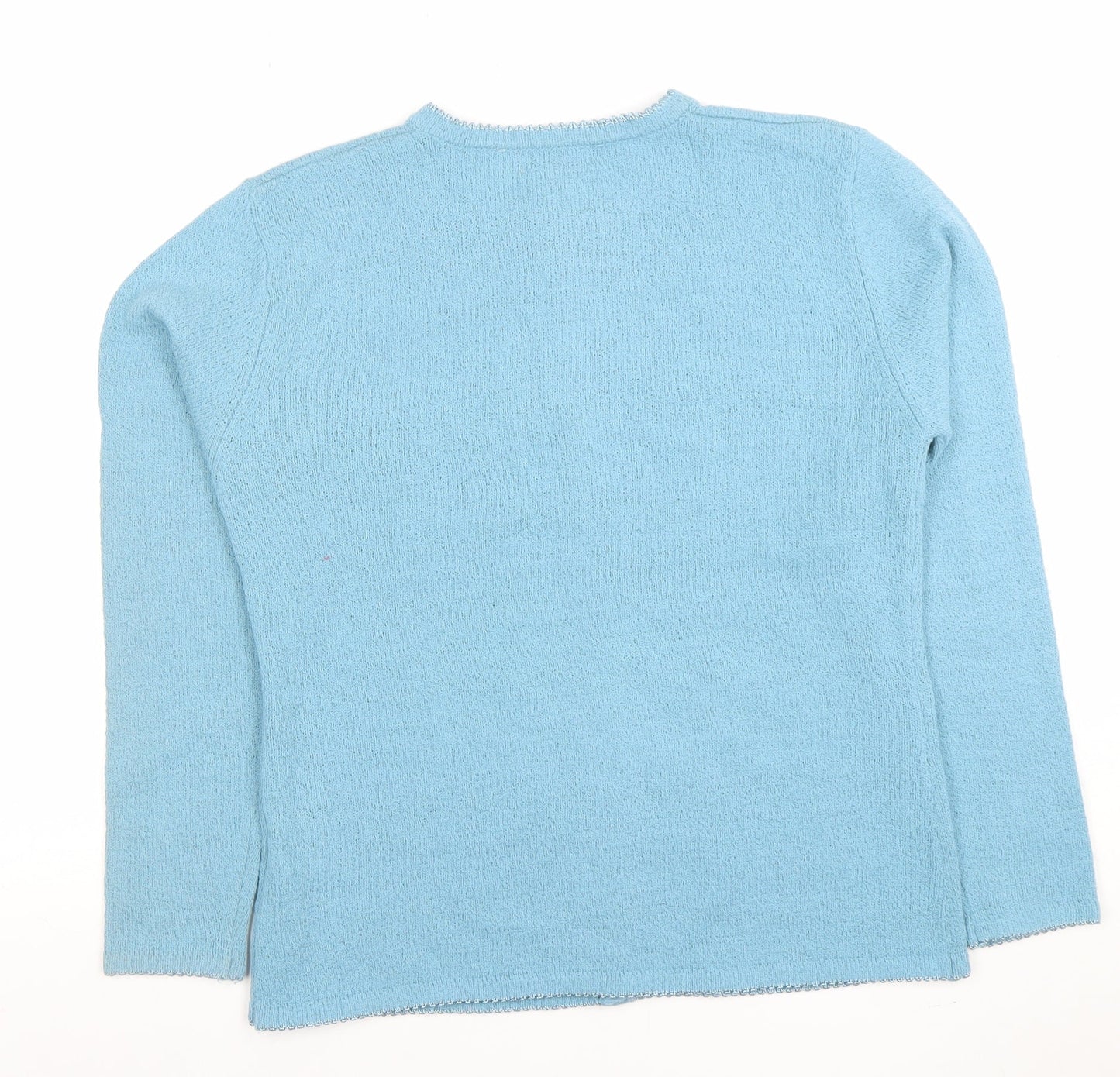 Womens UK Size S/M Bon Marché Blue Cardigan Jumper