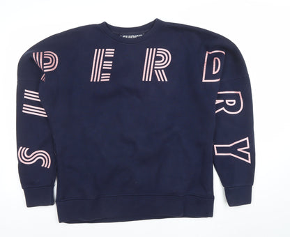 Womens UK Size 14 Superdry Blue Pullover Sweatshirt