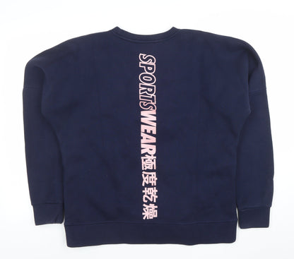 Womens UK Size 14 Superdry Blue Pullover Sweatshirt
