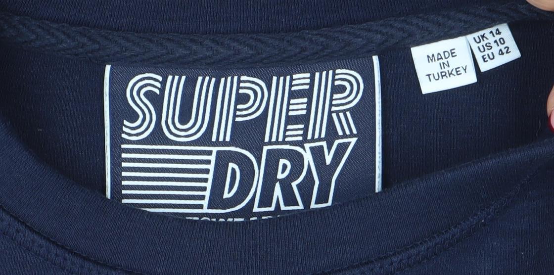 Womens UK Size 14 Superdry Blue Pullover Sweatshirt