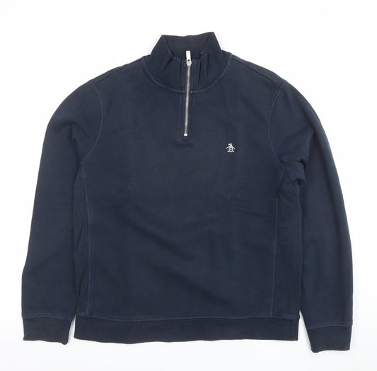 Mens UK Size M Original Penguin Blue Pullover Sweatshirt