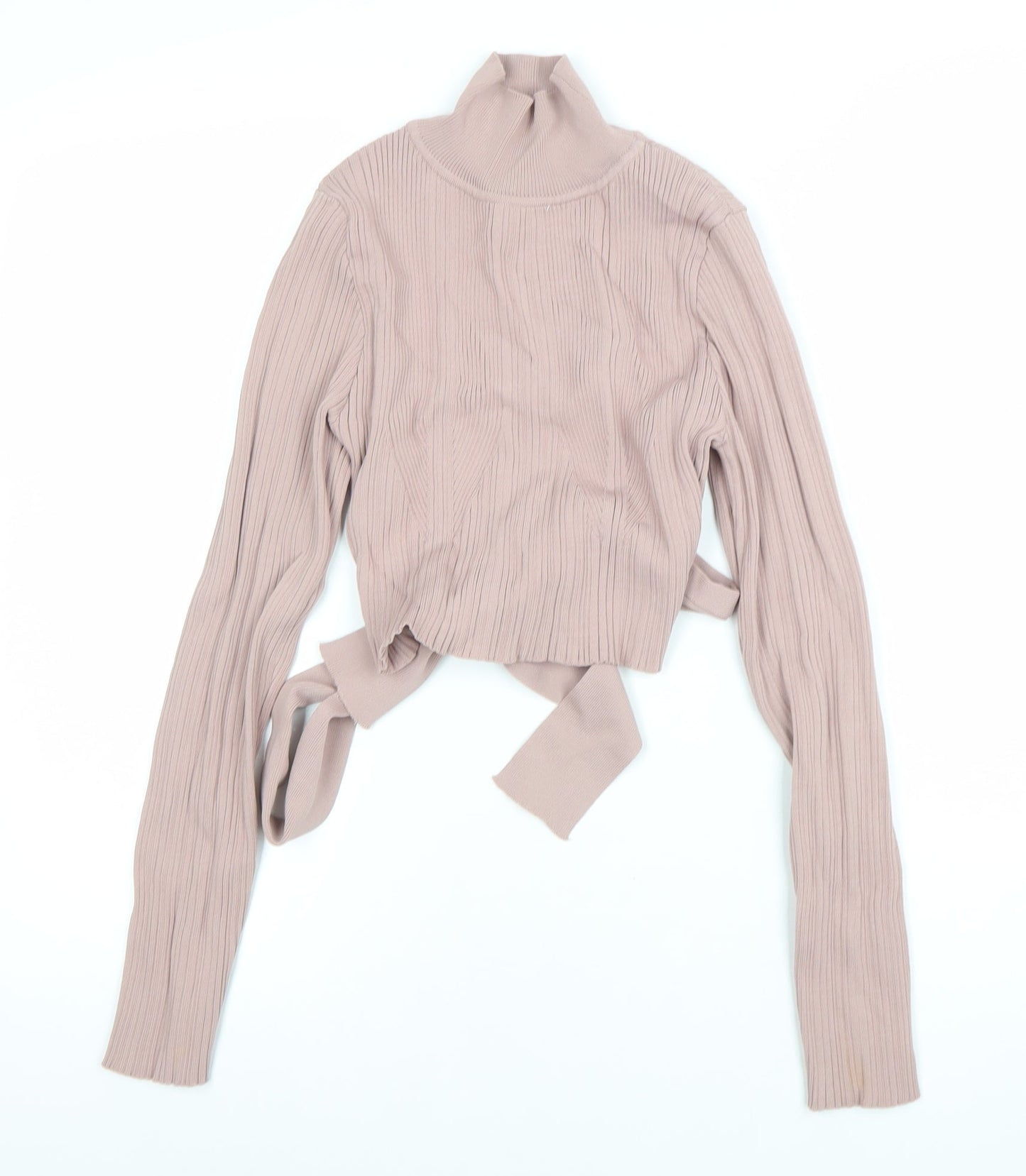 Womens UK Size 12 Zara Beige Cropped Blouse