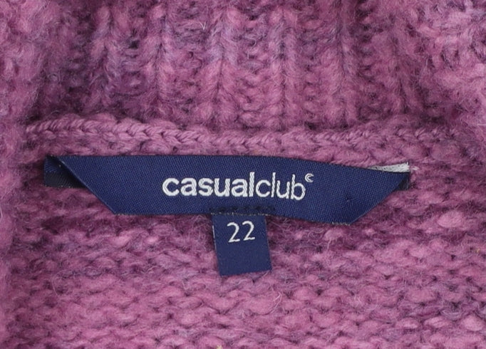 Womens UK Size 22 Debenhams Purple Cardigan Jumper