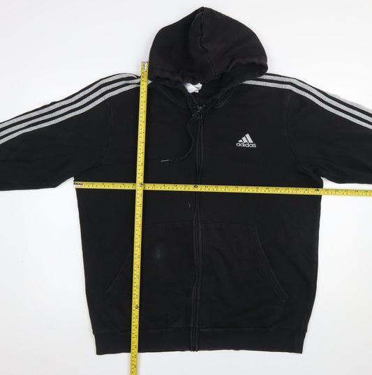 Womens UK Size XL adidas Black Full Zip Hoodie
