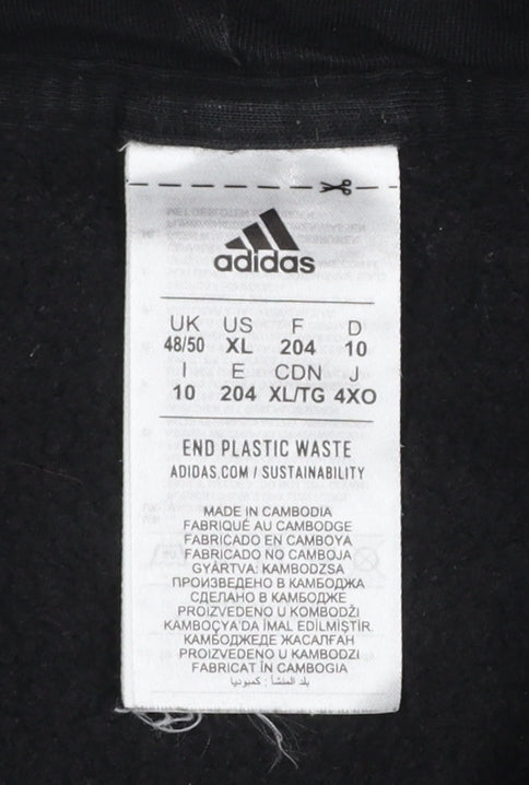 Womens UK Size XL adidas Black Full Zip Hoodie