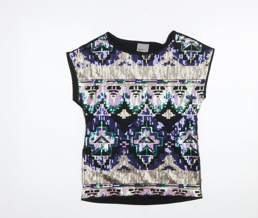 Womens UK Size XS VERO MODA Black Basic T-Shirt