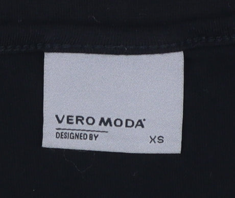 Womens UK Size XS VERO MODA Black Basic T-Shirt