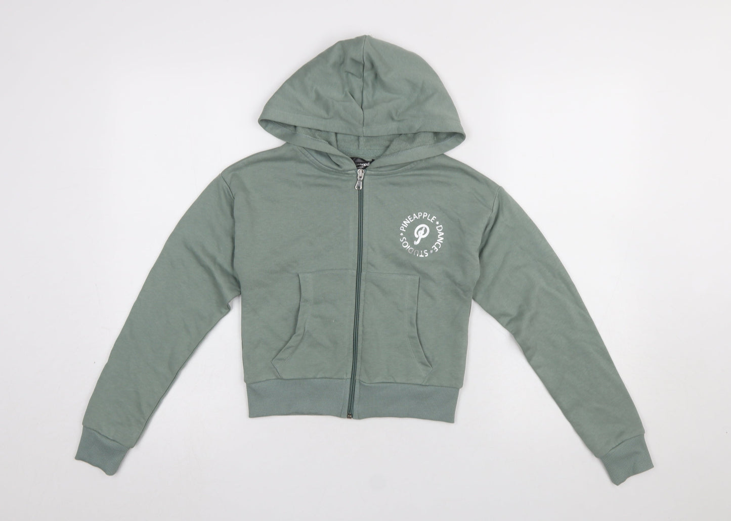 Girls UK Size 9-10 Years Pineapple Green Full Zip Hoodie