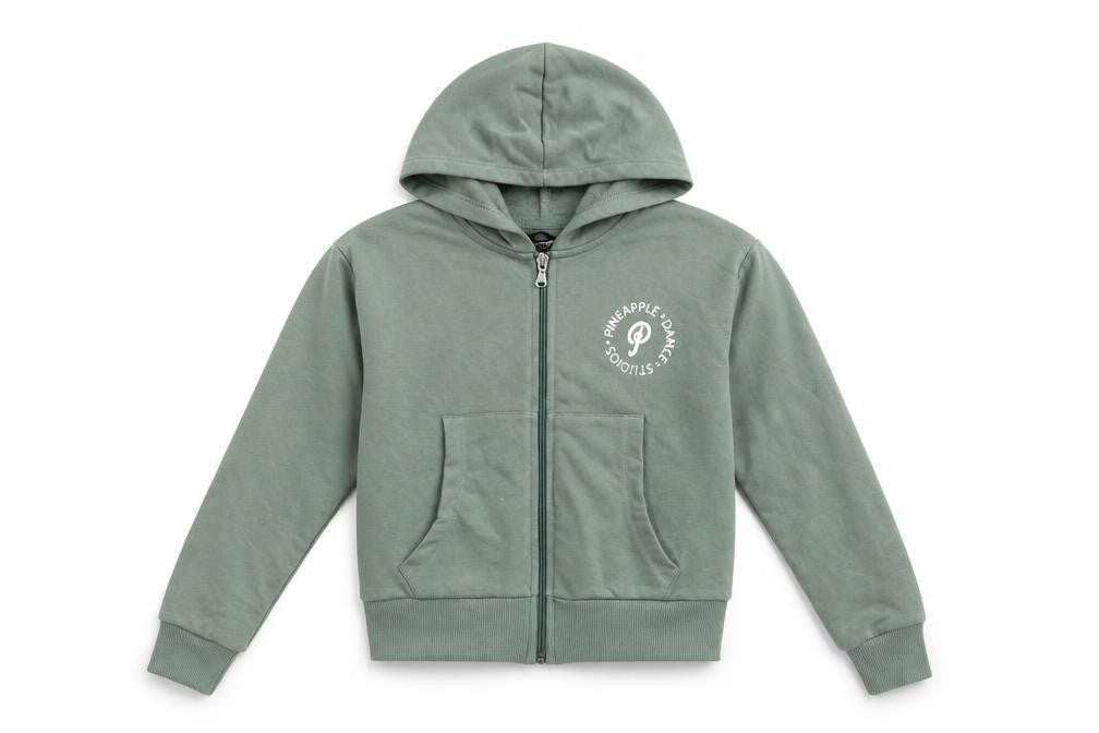 Girls UK Size 9-10 Years Pineapple Green Full Zip Hoodie