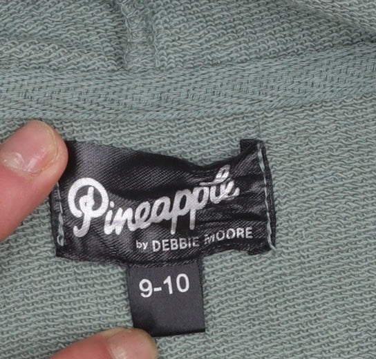 Girls UK Size 9-10 Years Pineapple Green Full Zip Hoodie