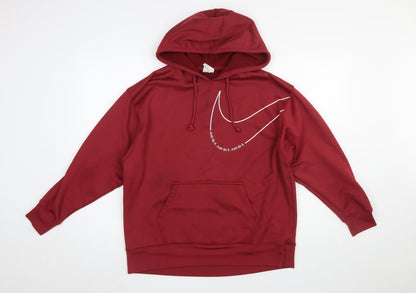 Mens UK Size M Nike Red Pullover Hoodie