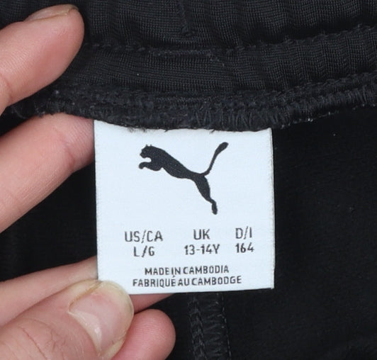 Boys UK Size 13-14 Years PUMA Regular Fit Jogger Black Trousers