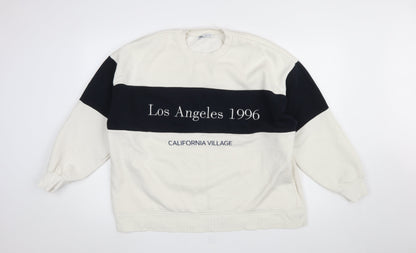 Womens UK Size M Zara Ivory Pullover Sweatshirt