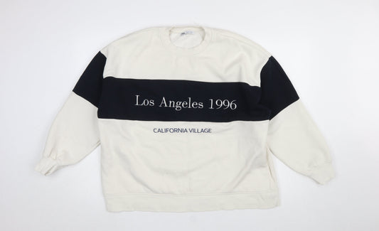 Womens UK Size M Zara Ivory Pullover Sweatshirt
