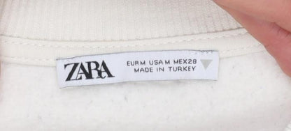 Womens UK Size M Zara Ivory Pullover Sweatshirt