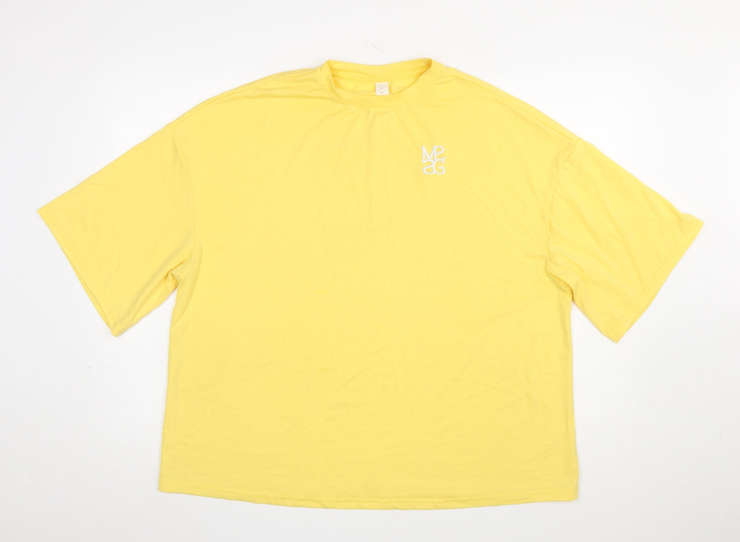 Womens UK Size M Missguided Yellow Basic T-Shirt