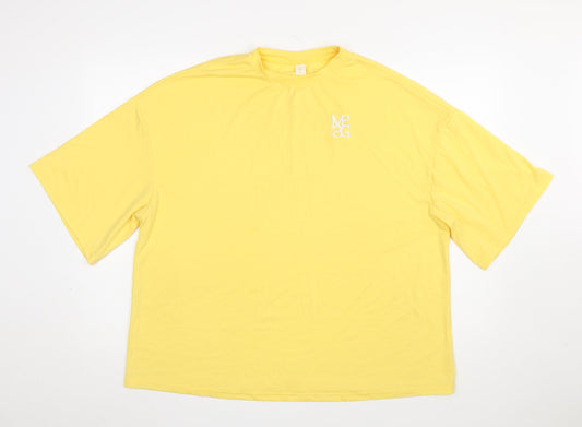 Womens UK Size M Missguided Yellow Basic T-Shirt