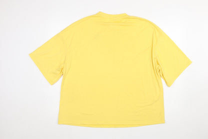 Womens UK Size M Missguided Yellow Basic T-Shirt