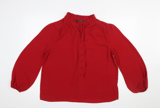 Womens UK Size 14 Dunnes Red Tunic Blouse
