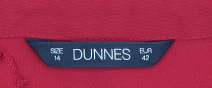 Womens UK Size 14 Dunnes Red Tunic Blouse