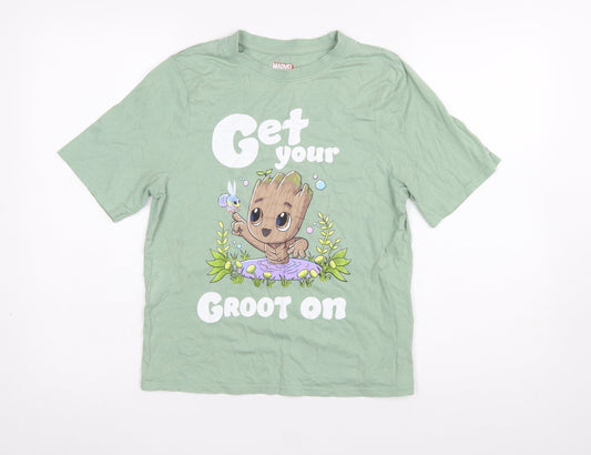 Girls UK Size XS Primark Green Basic T-Shirt