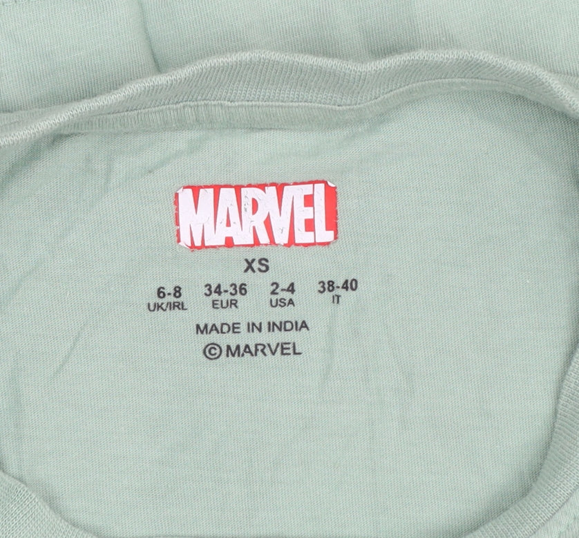 Girls UK Size XS Primark Green Basic T-Shirt