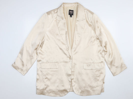 Womens UK Size 16 River Island Regular Ivory Blazer