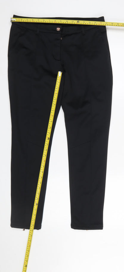 Womens UK Size L Emporio Armani Slim Fit Casual Travel Workwear Black Trousers