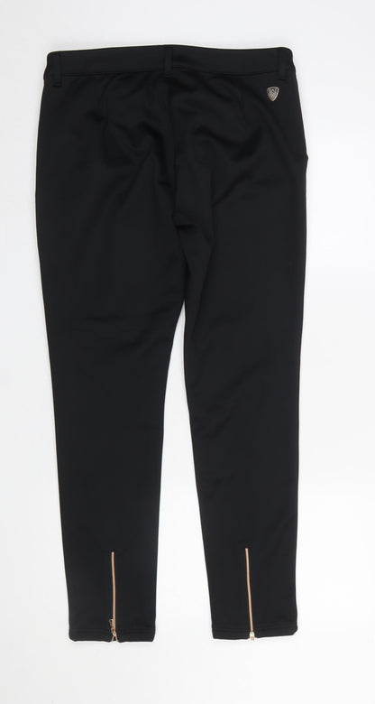 Womens UK Size L Emporio Armani Slim Fit Casual Travel Workwear Black Trousers