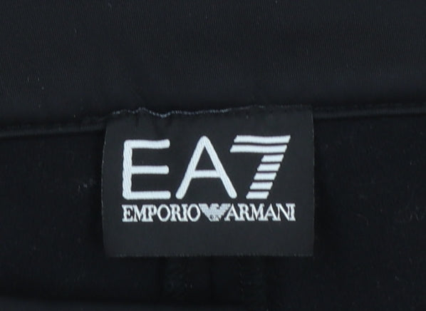 Womens UK Size L Emporio Armani Slim Fit Casual Travel Workwear Black Trousers